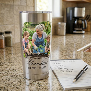 Grandma Est Year Custom Photo Insulated Tumbler