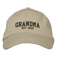Grandma Est. Year Embroidered Baseball