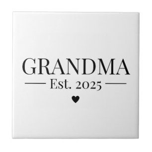 Grandma Established 2025 Ceramic Tile
