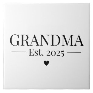 Grandma Established 2025 Ceramic Tile