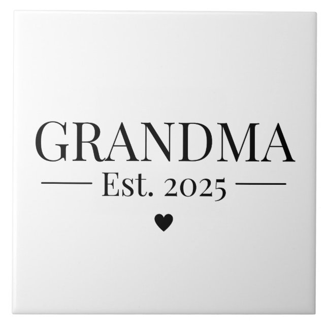 Grandma Established 2025 Ceramic Tile (Front)