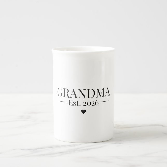 Grandma Established 2026 Bone China Mug (Front)