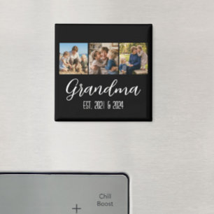 Grandma Established 3 Photo Grandparent's Day Magnet