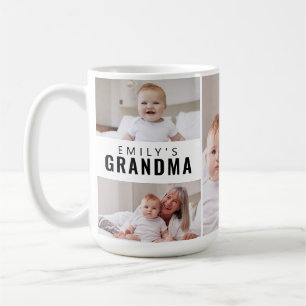 Grandma Established Black White 5 Photo Collage Coffee Mug