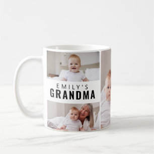 Grandma Established Black White 5 Photo Collage Coffee Mug