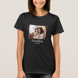 Grandma Established Bold Photo Gift T-Shirt