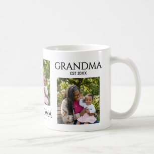 Grandma Established Classic Caps Photo Gift Coffee Mug