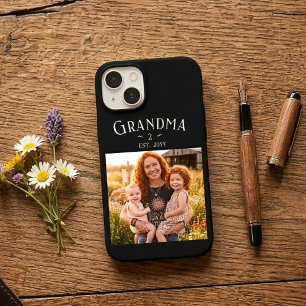 Grandma Established Custom Name Year Photo Black iPhone 16 Case