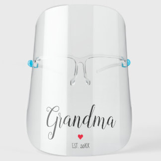 Grandma Established in Anniversary Year Face Shield