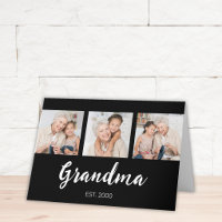 Grandma Established Modern Script 3 Photo Black