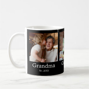 Grandma Established Modern Script 3 Photo Coffee Mug