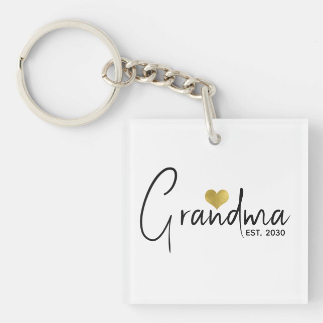 Grandma Established New Grandma Gift  Key Ring (Front)