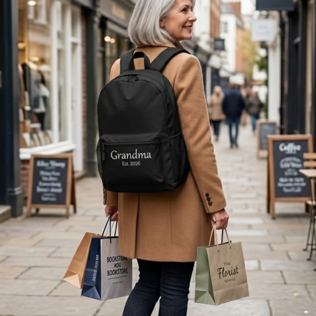 Grandma Established New Grandma Gift Printed Backpack (Creator Uploaded)