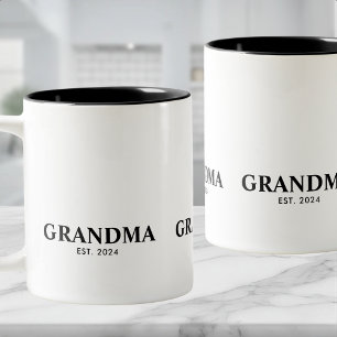 Grandma Established New Grandma Gift Two-Tone Coffee Mug
