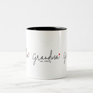 Grandma Established New Grandma Gift Two-Tone Coffee Mug