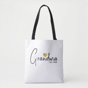 Grandma Established New Grandmother Gift Tote Bag
