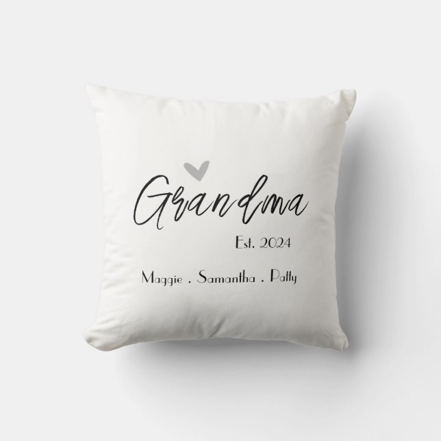 Grandma Established Personalised Elegant Cushion (Front)