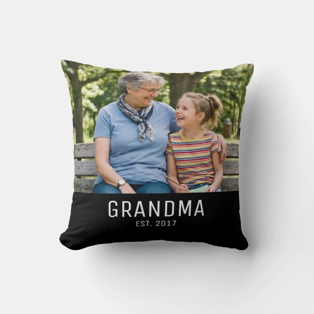 Grandma Established Photo Cushion (Front)