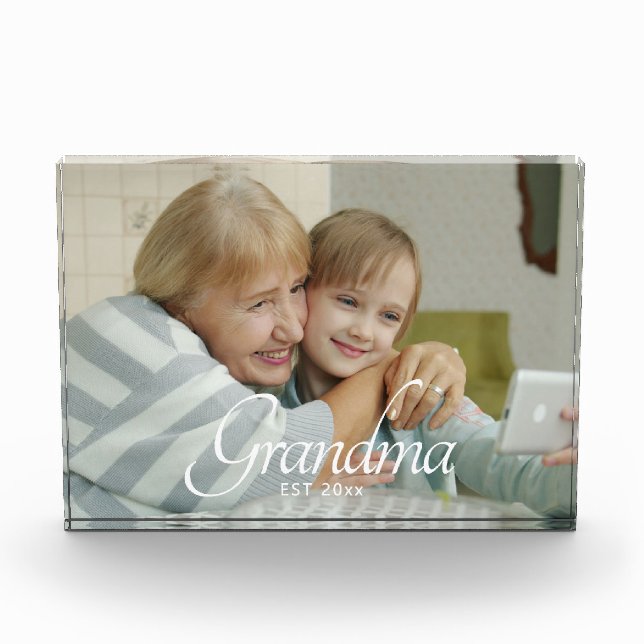 Grandma Established Photo Gift Block (Front)