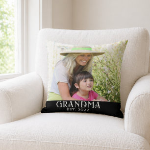 Grandma Established Photo Gift  Cushion