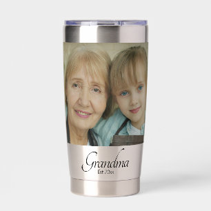 Grandma Established Photo Gift Insulated Tumbler