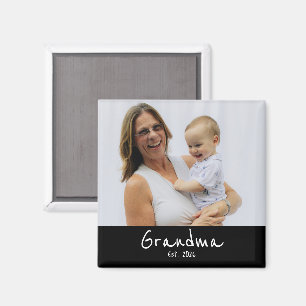 Grandma Established Photo Gift Magnet