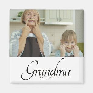 Grandma Established Photo Gift Magnet
