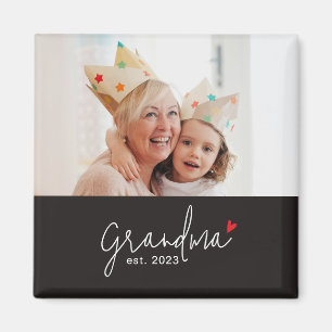 Grandma Established Photo Gift Magnet
