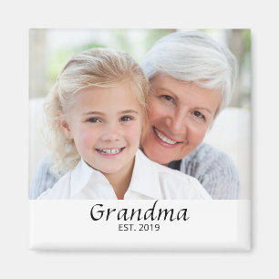 Grandma Established Photo Gift Magnet