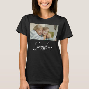 Grandma Established Photo Gift T-Shirt