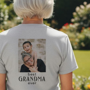 Grandma Established Photo Gift  T-Shirt