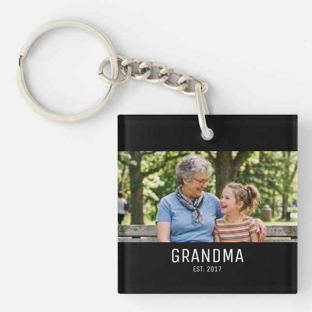 Grandma Established Photo Key Ring (Front)