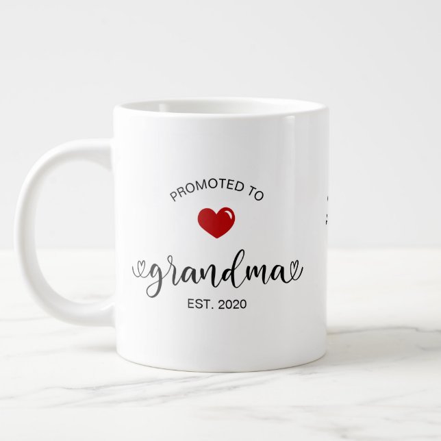 Grandma Established Promoted To Grandmother Gift Large Coffee Mug (Left)