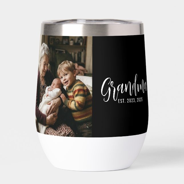 Grandma Established Script Black Photo (Back)