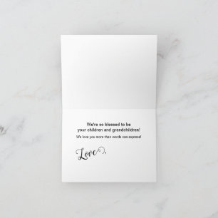 Grandma Established Script Gift 3 Photo Thank You Card