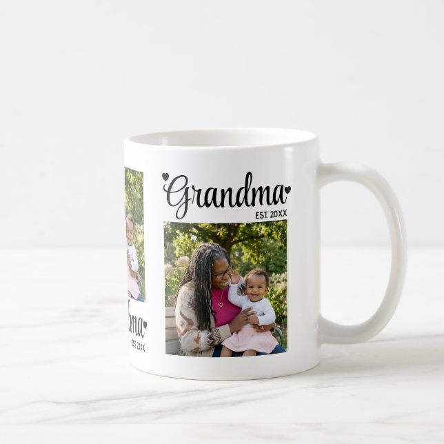 Grandma Established Script Mimi Photo Gift Coffee Mug (Right)
