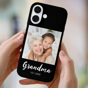 Grandma Established Script Photo Black Case-Mate iPhone 16 Case