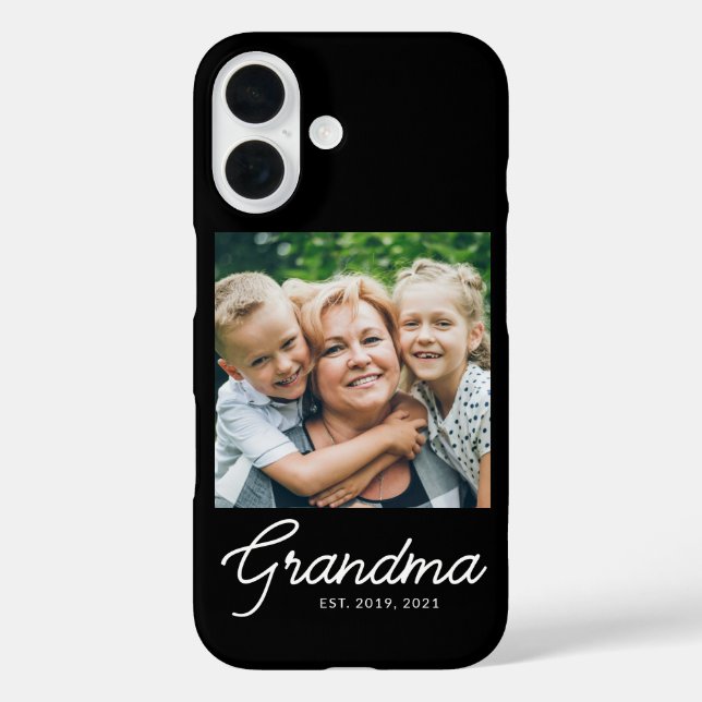 Grandma Established Script Photo Case-Mate iPhone Case (Back)