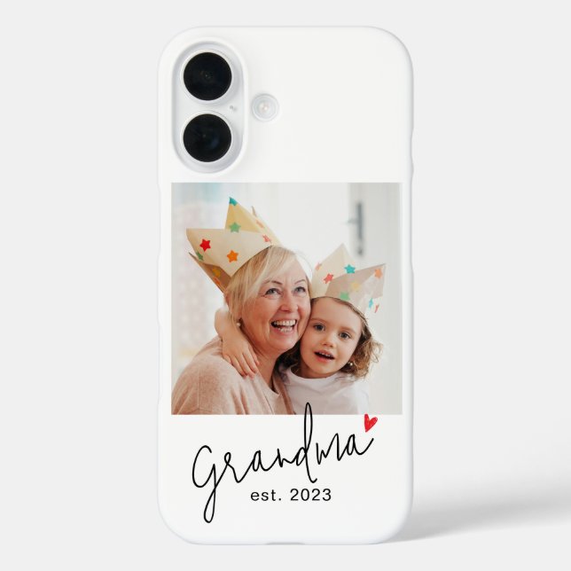Grandma Established Script Photo Case-Mate iPhone Case (Back)