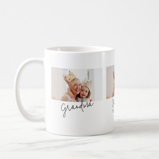 Grandma Established Script Photo Coffee Mug (Left)