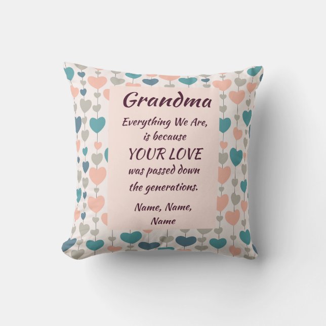 Grandma Everything We Are - Your Love - Add Names Cushion (Front)