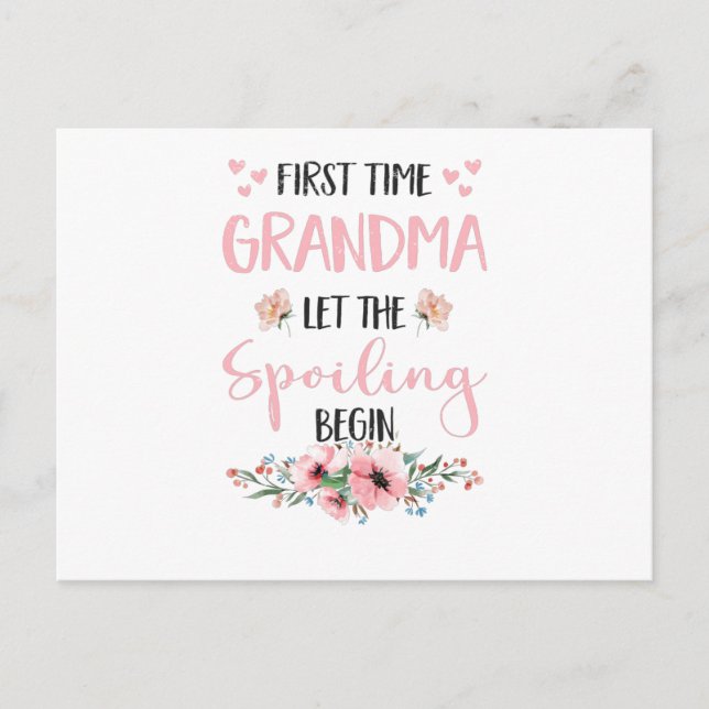 Grandma Expectant Omi Grandparents Baby Flowers Postcard (Front)