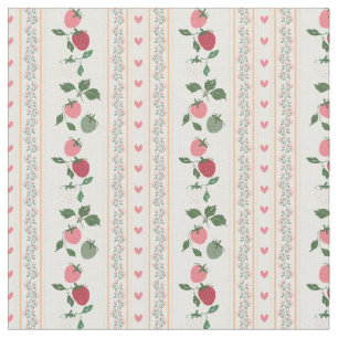 Grandma fashion sweet botanical pattern Strewberry Fabric