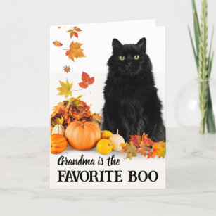 Grandma Favourite Boo Halloween Black Cat Card