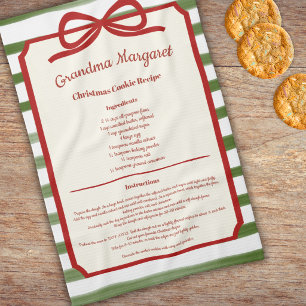 Grandma Favourite Christmas Cookie Recipe Keepsake Tea Towel
