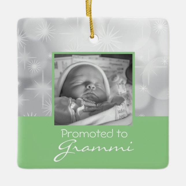 Grandma First Christmas Photo Ornament (Front)