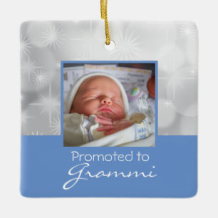 Grandma First Christmas Photo Ornament - Baby Boy
