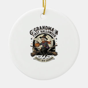 Grandma First Halloween Vintage Witch Shirt_1 Ceramic Ornament