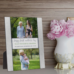 Grandma First Mothers Day - 2 Photo Personalised Plaque