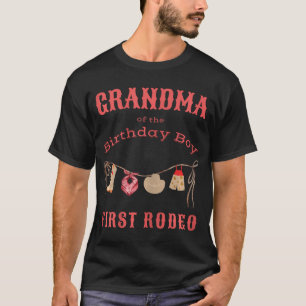 Grandma First Rodeo 1St Birthday Cowboy Family Mat T-Shirt